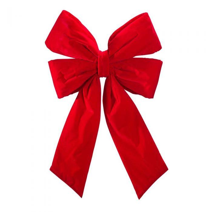 Red Rigid Velvet Bow without header Bows & Decor Lights for Christmas