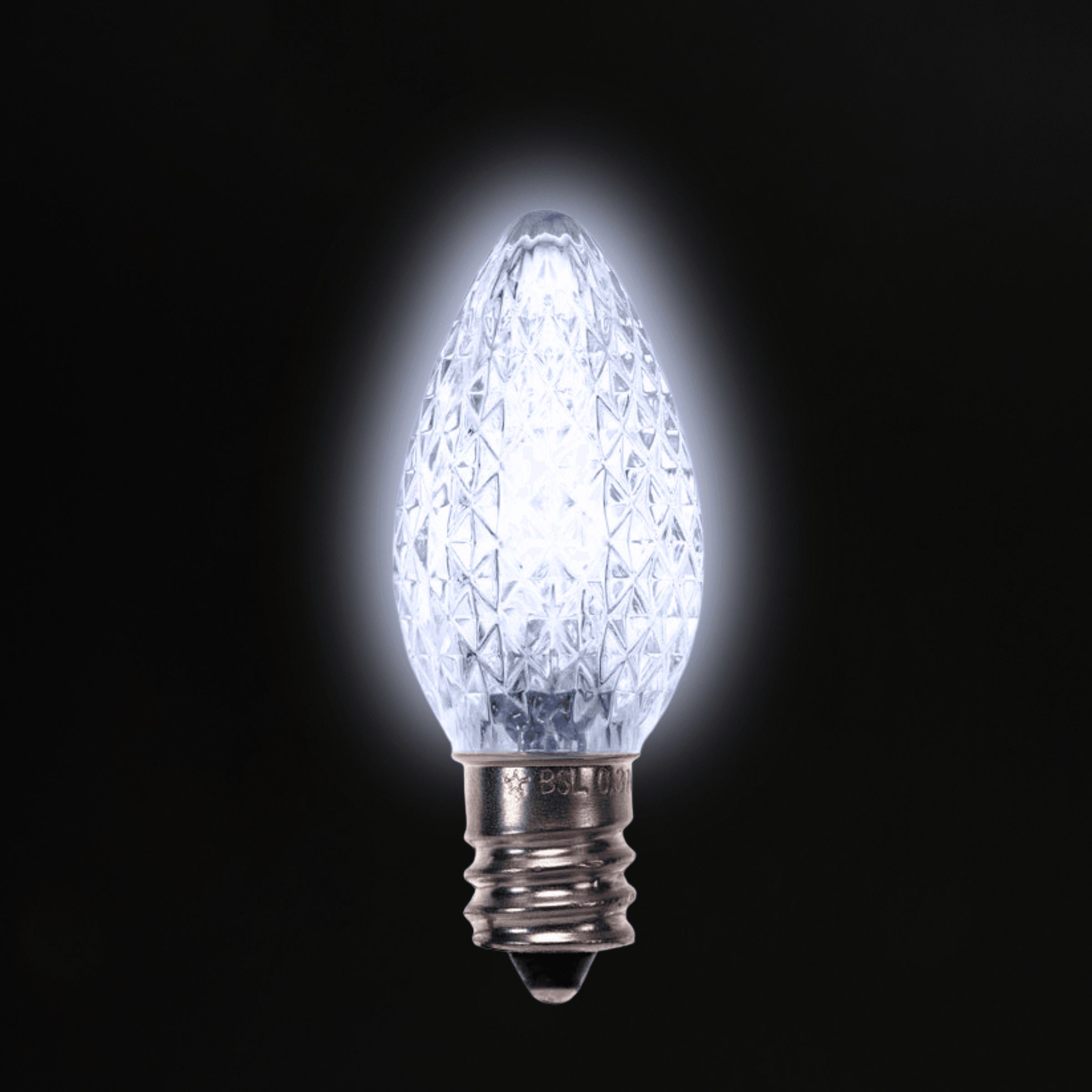 C7 LED Bulbs (25 Bulbs) Bulbs Lights for Christmas Cool White