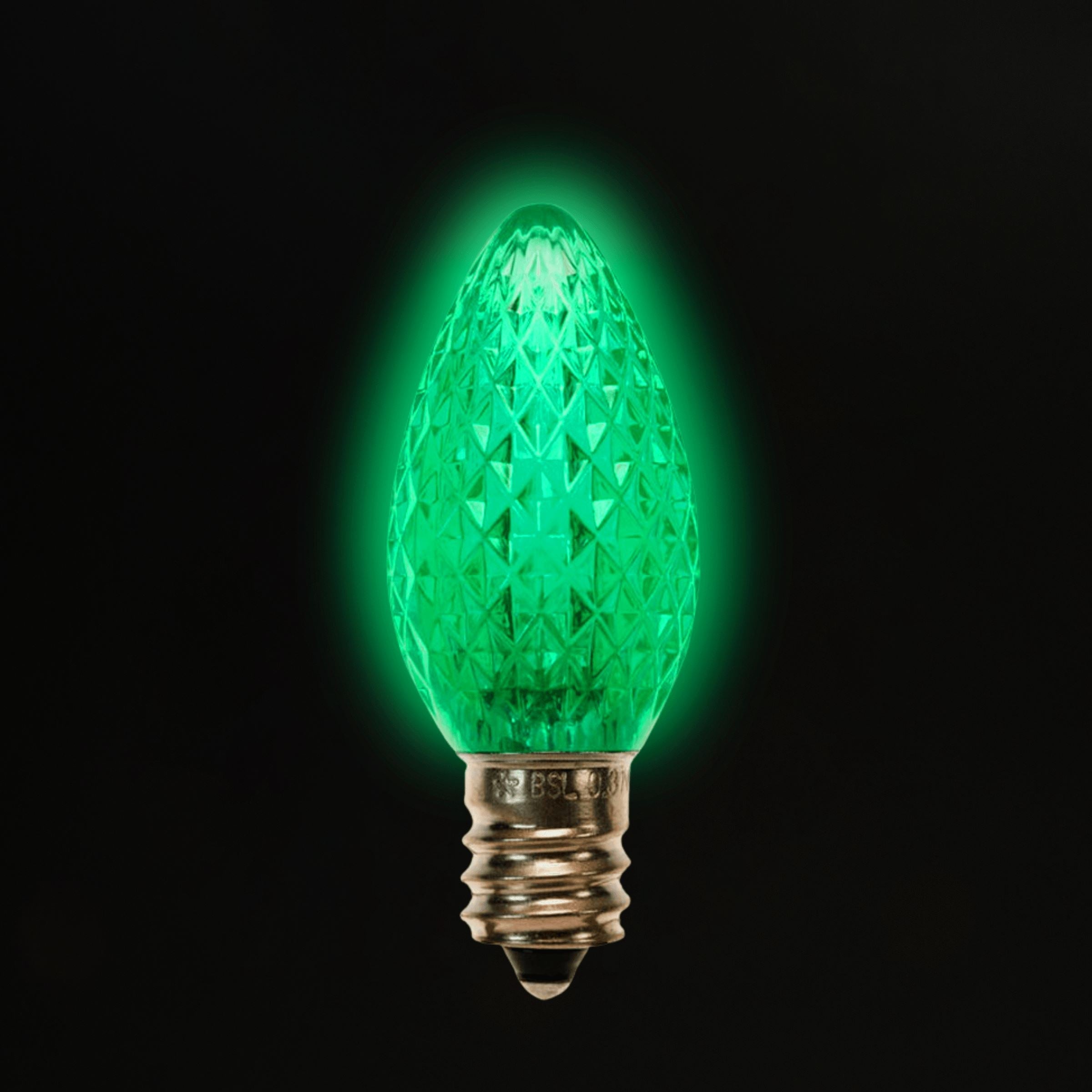 C7 LED Bulbs (25 Bulbs) Bulbs Lights for Christmas Green