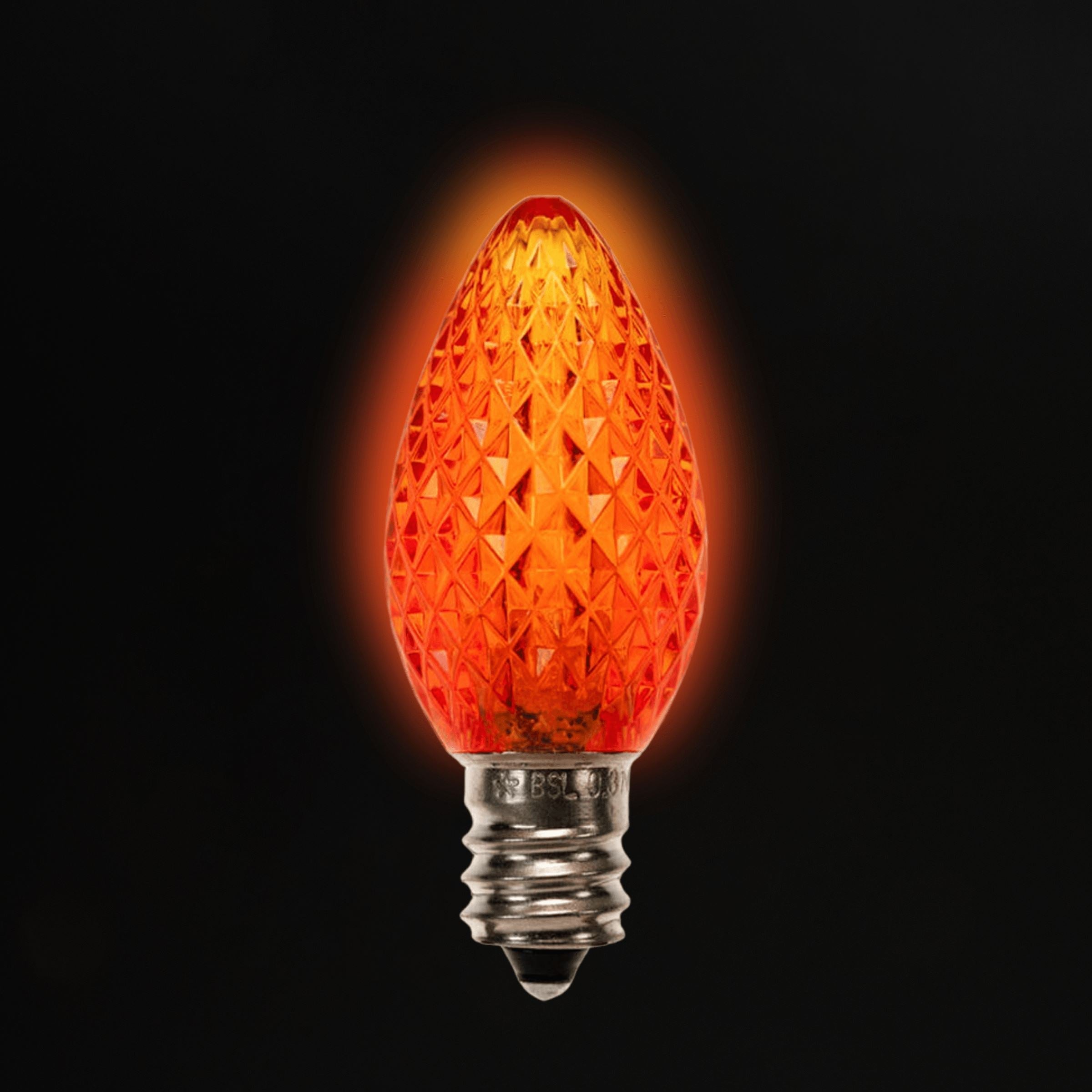 C7 LED Bulbs (25 Bulbs) Bulbs Lights for Christmas Orange
