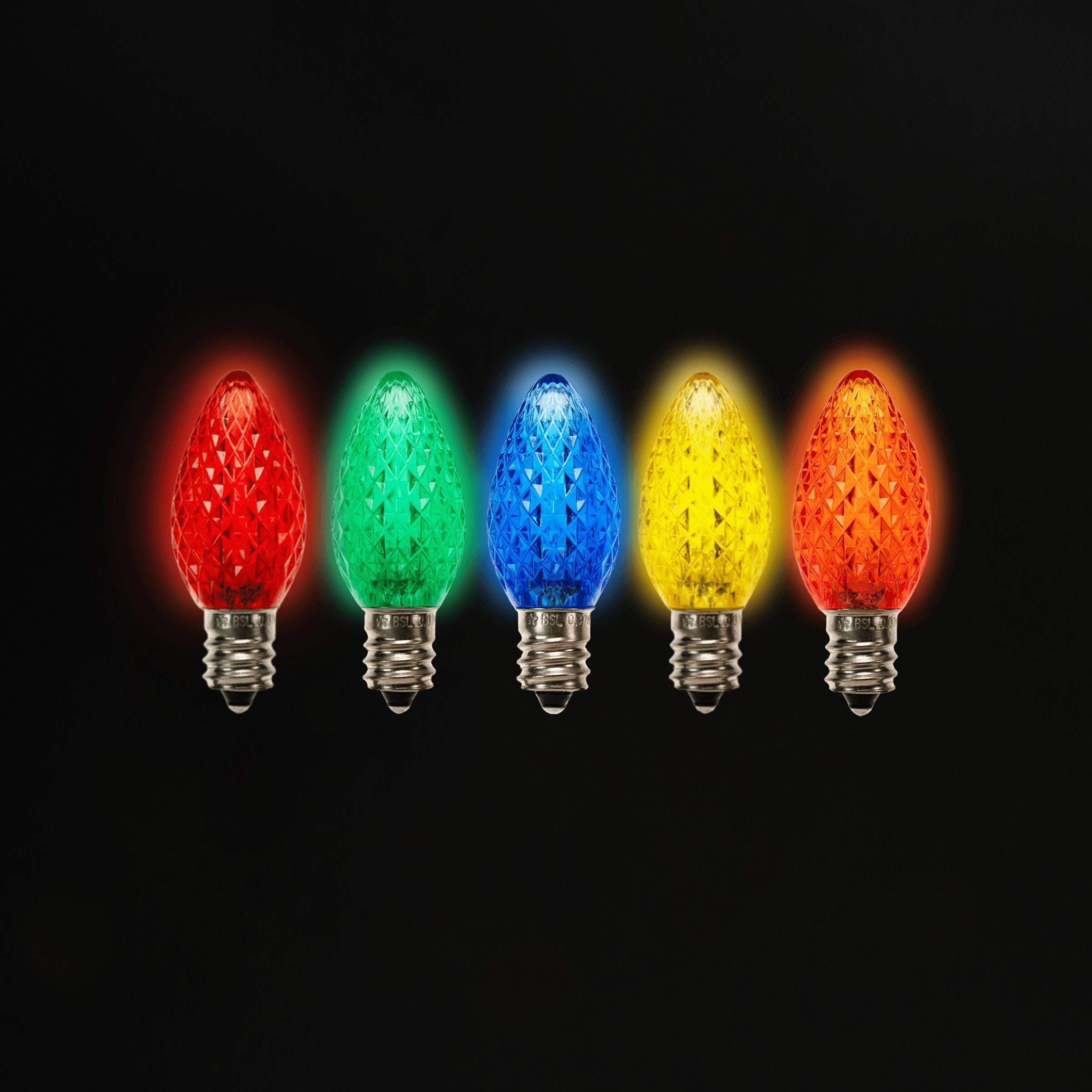 C7 LED Bulbs (25 Bulbs) Bulbs Lights for Christmas Multi