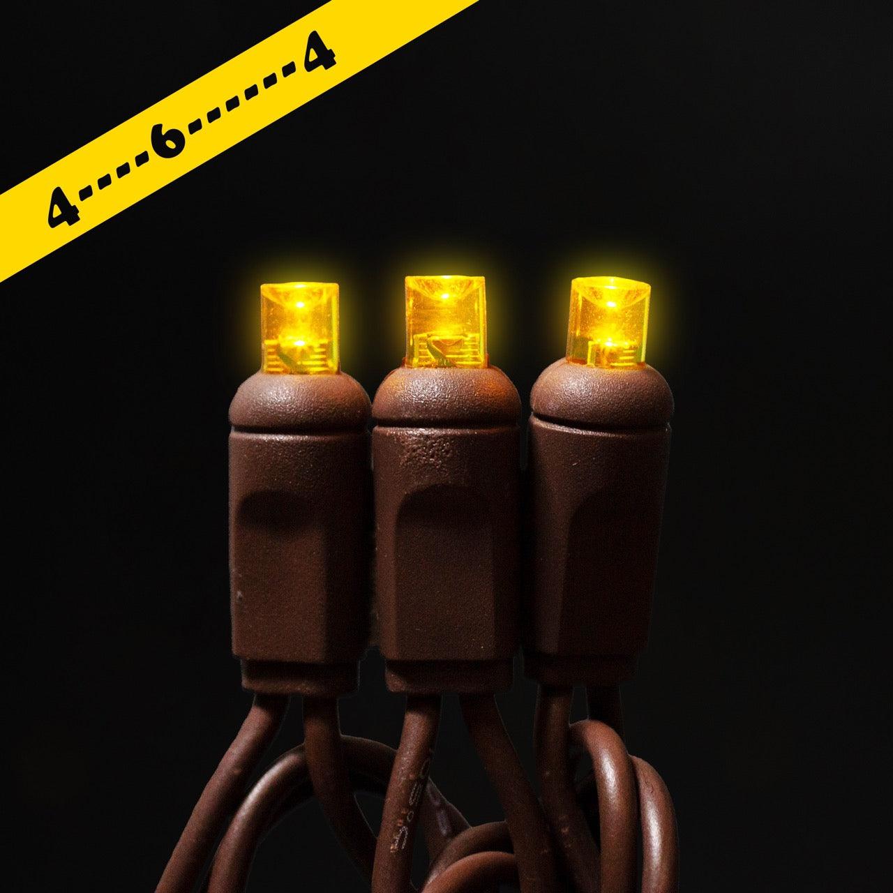 5mm Light Set 50ct Balled-4"- 6" Spacing (BW) Light Sets Lights for Christmas Yellow