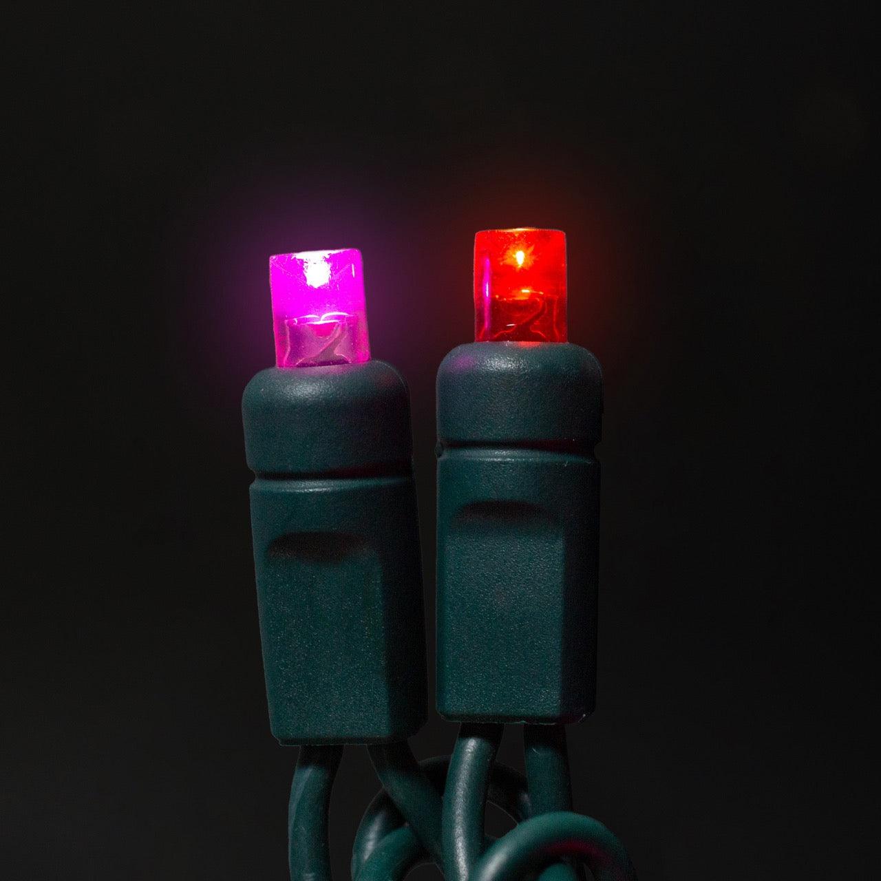 5mm Light Set 70ct Balled-4" Spacing (GW) Light Sets Lights for Christmas Rose (Red / Pink)
