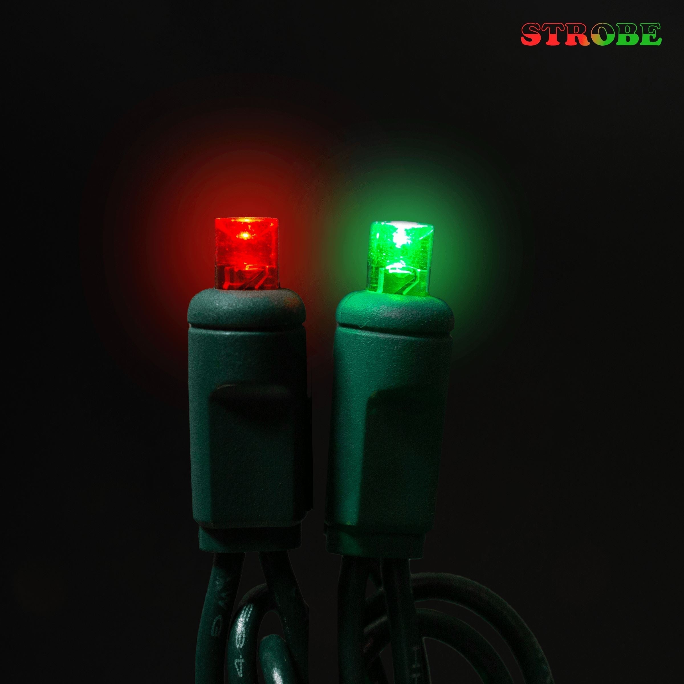 5mm Motion Light Set 50ct Balled-6" Spacing (Strobe / Twinkle) (Green Wire) Light Sets Lights for Christmas Grinch - Strobe (Red / Green)