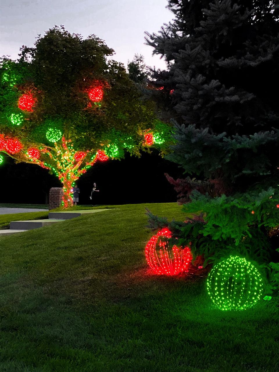 Foldable Sphere Brown Wire Spheres Lights for Christmas