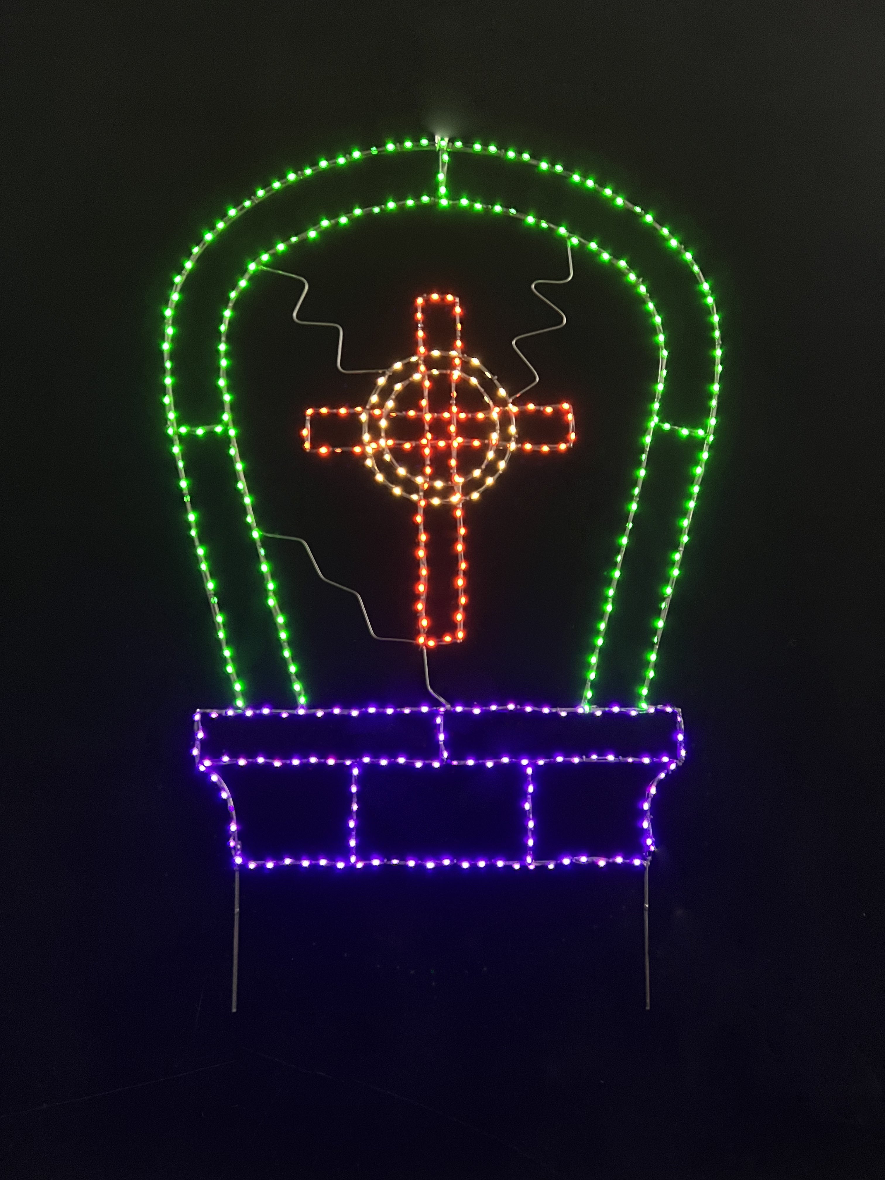 Tombstone - Cross - 40" Lights for Christmas