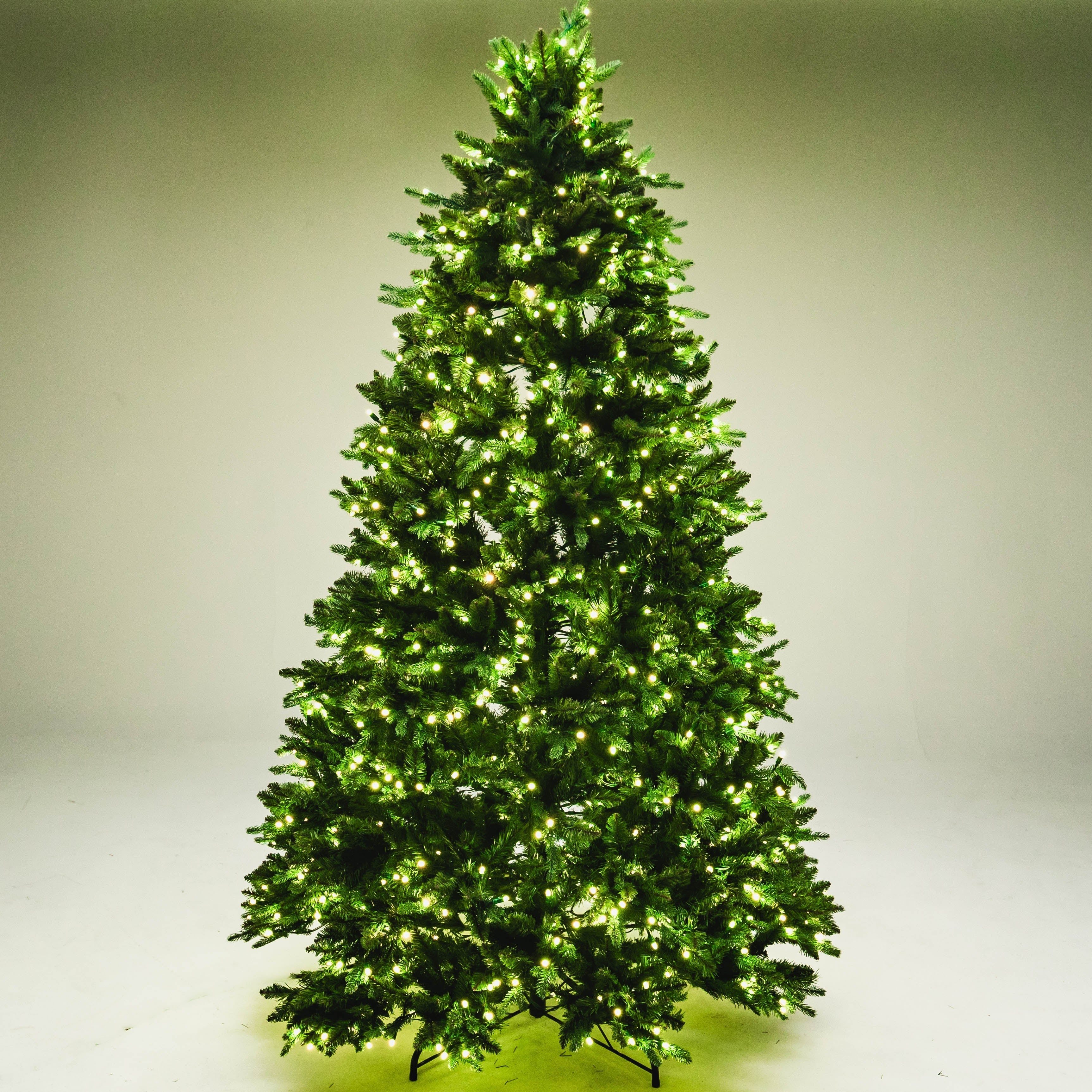 8' Noble Fir Deluxe Christmas Tree - Color Changing RGB Trees Lights for Christmas