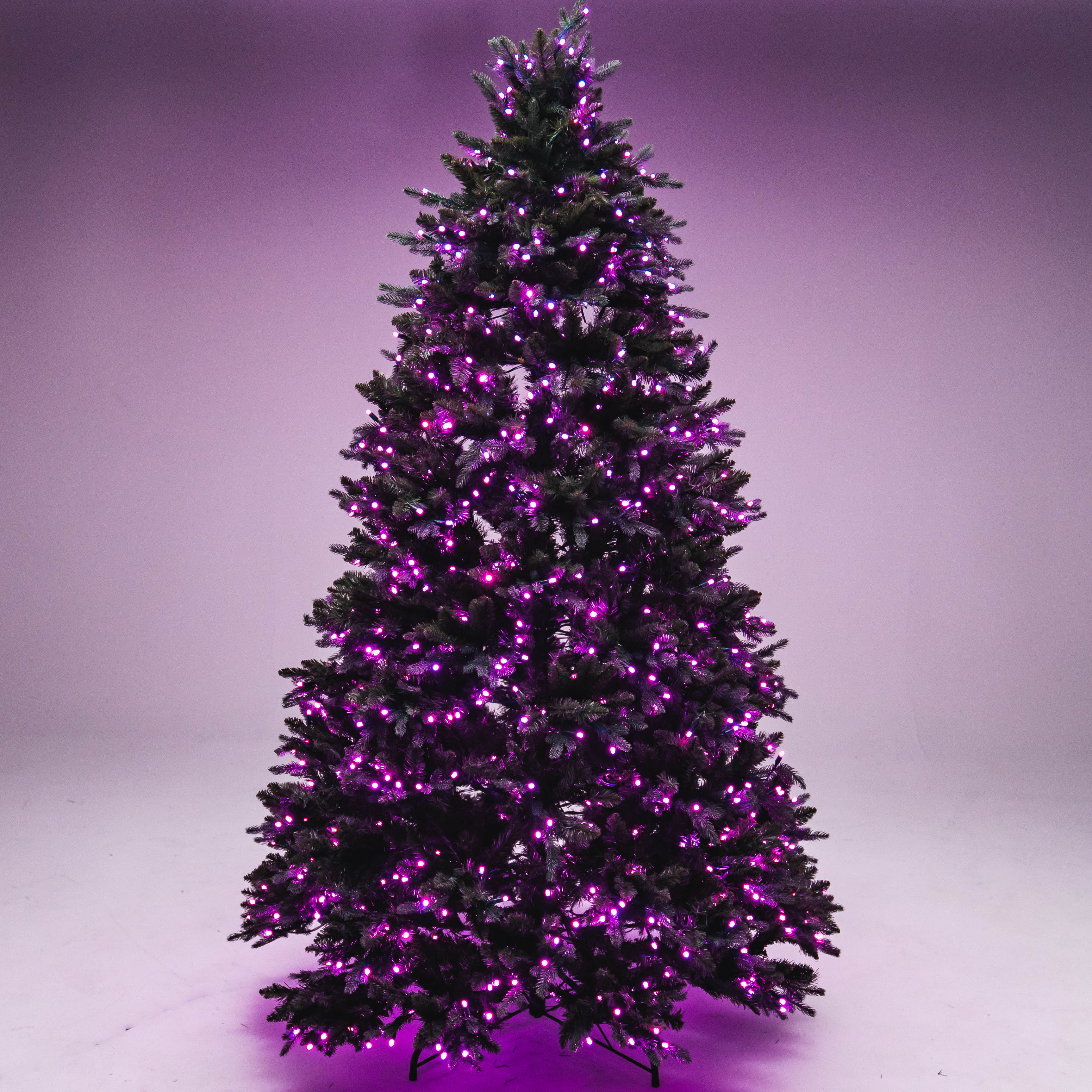 8' Noble Fir Deluxe Christmas Tree - Color Changing RGB Trees Lights for Christmas