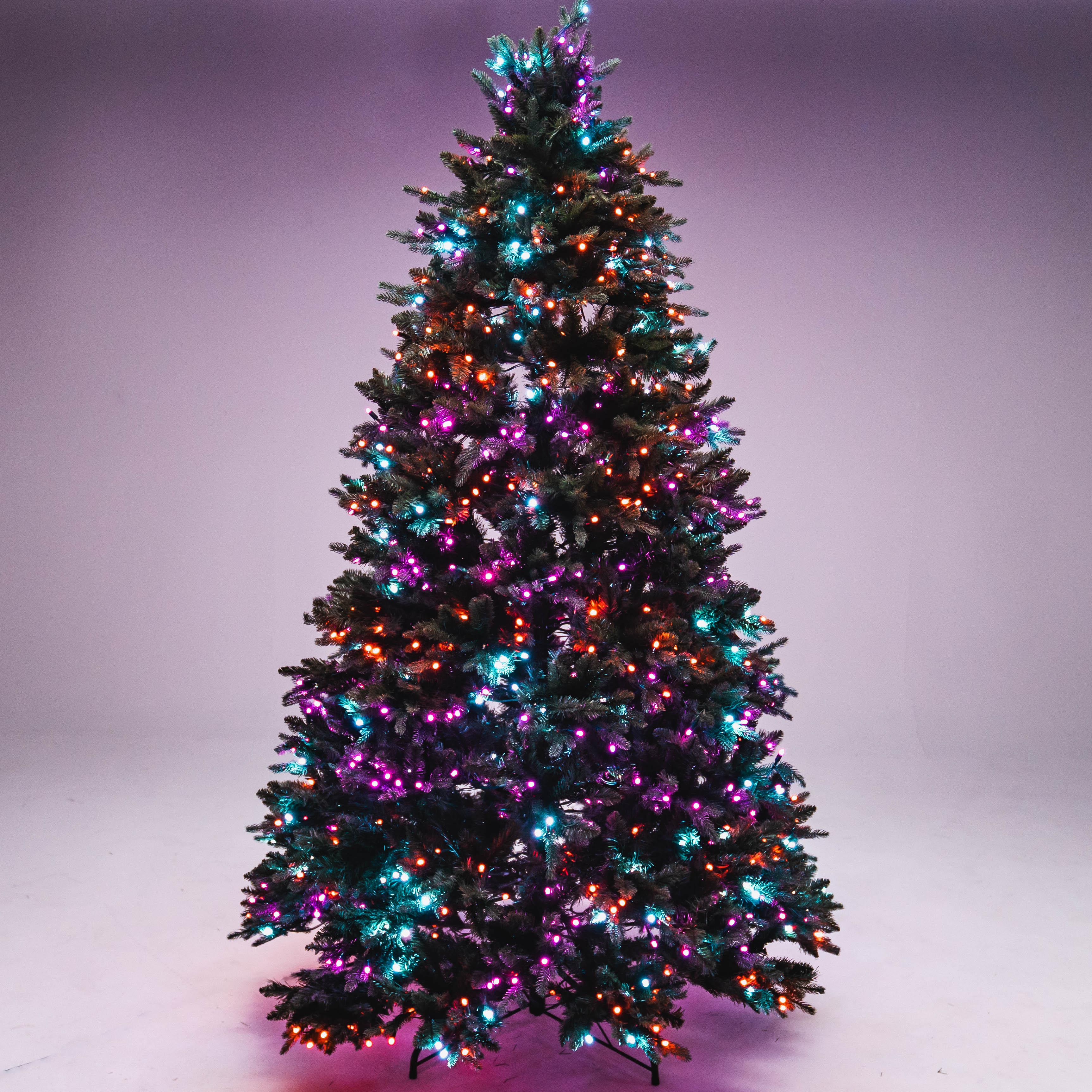 8' Noble Fir Deluxe Christmas Tree - Color Changing RGB Trees Lights for Christmas