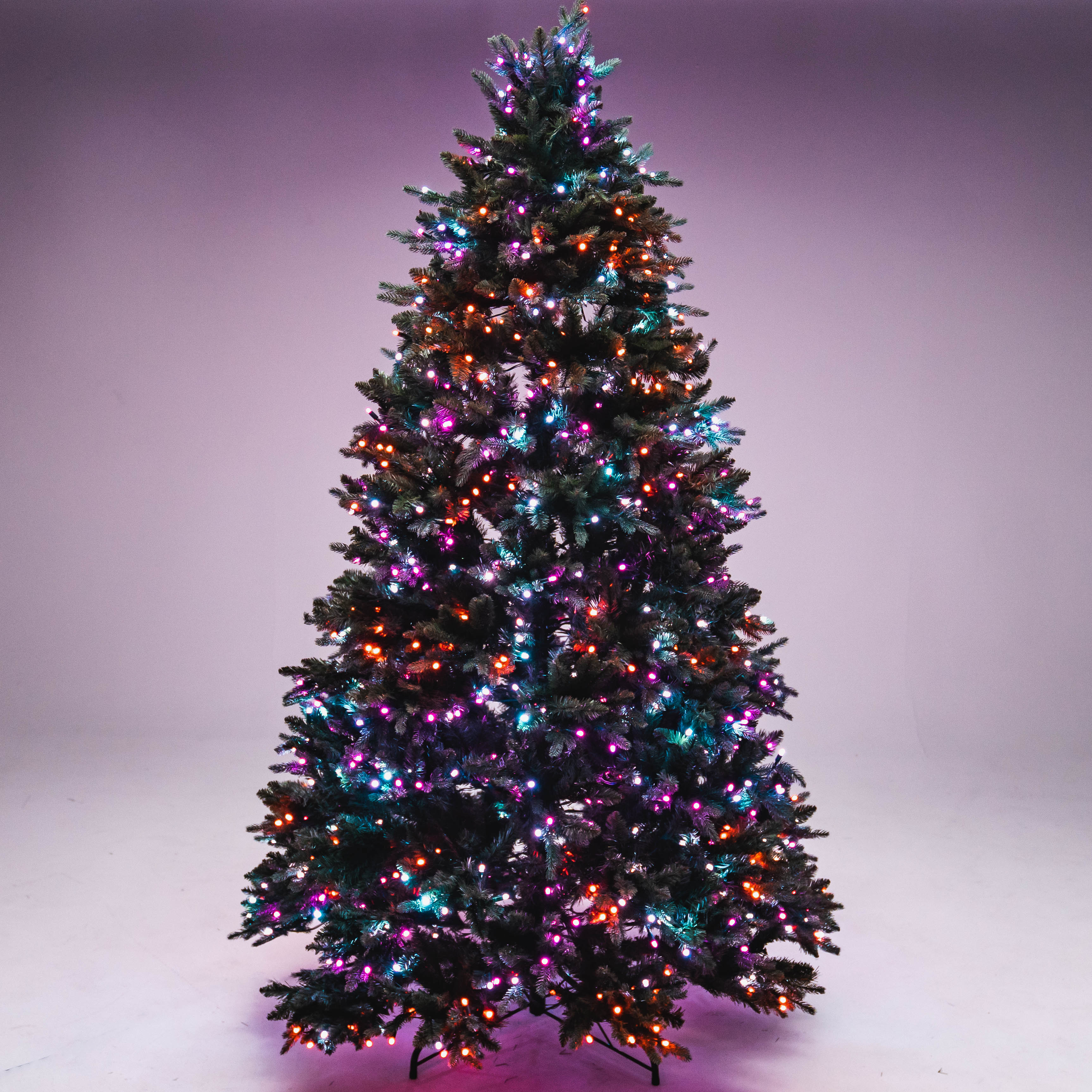 8' Noble Fir Deluxe Christmas Tree - Color Changing RGB Trees Lights for Christmas