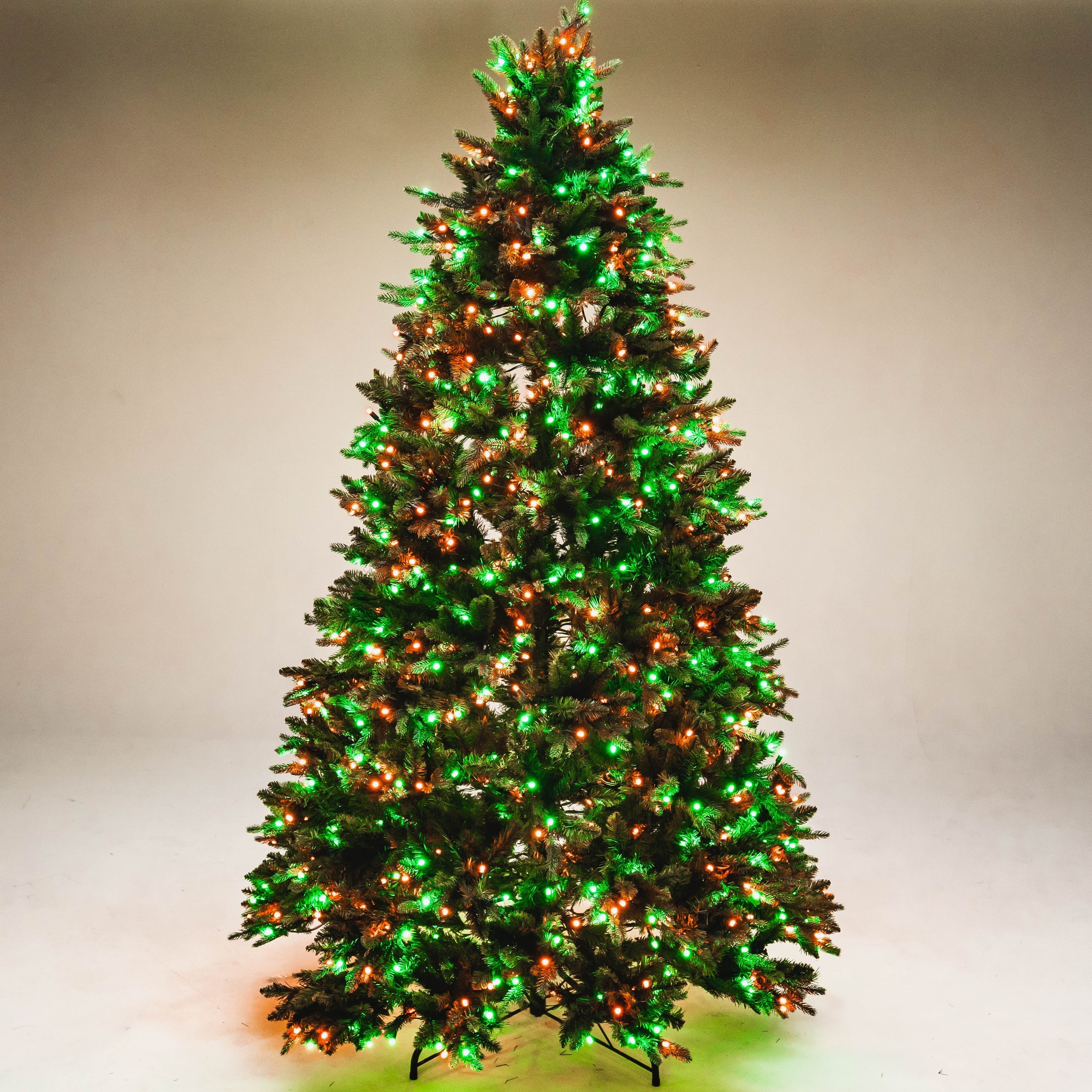 8' Noble Fir Deluxe Christmas Tree - Color Changing RGB Trees Lights for Christmas