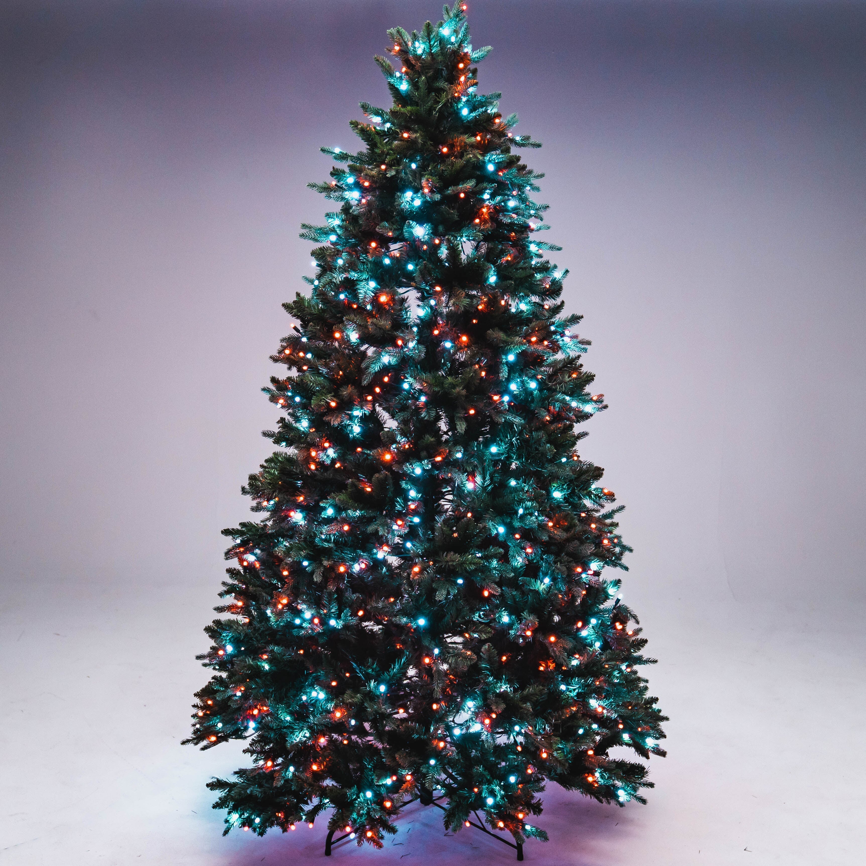 8' Noble Fir Deluxe Christmas Tree - Color Changing RGB Trees Lights for Christmas