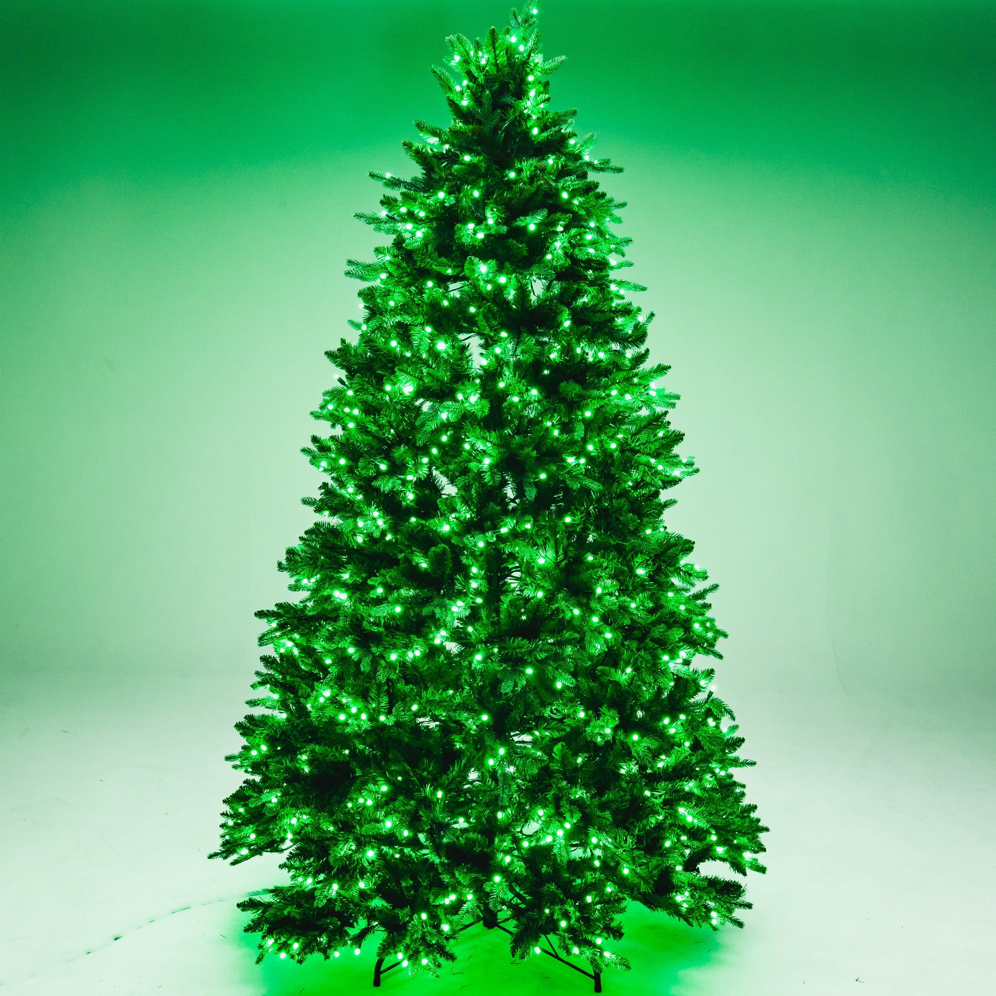 8' Noble Fir Deluxe Christmas Tree - Color Changing RGB Trees Lights for Christmas