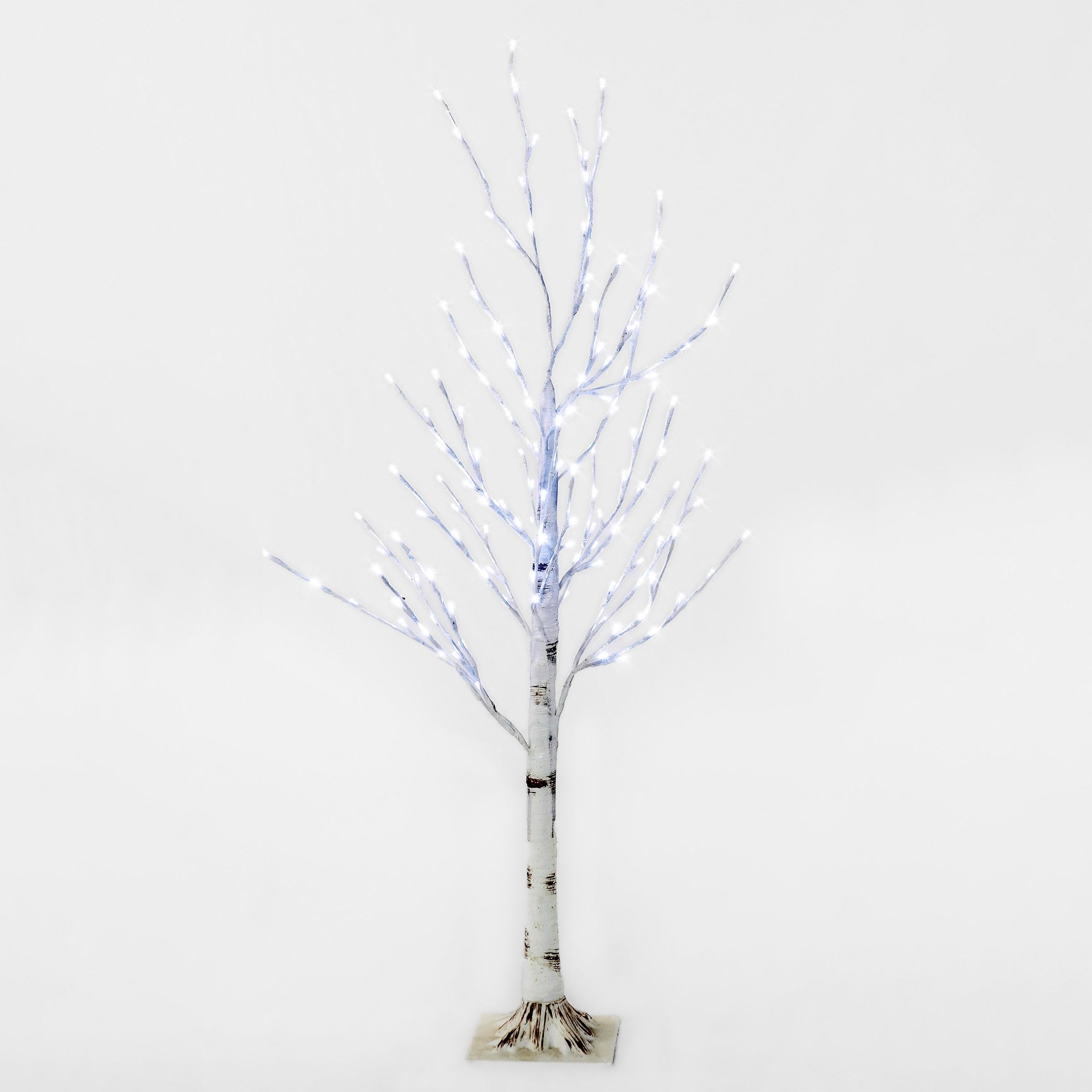 White Birch Tree Trees Lights for Christmas 4' Pure White