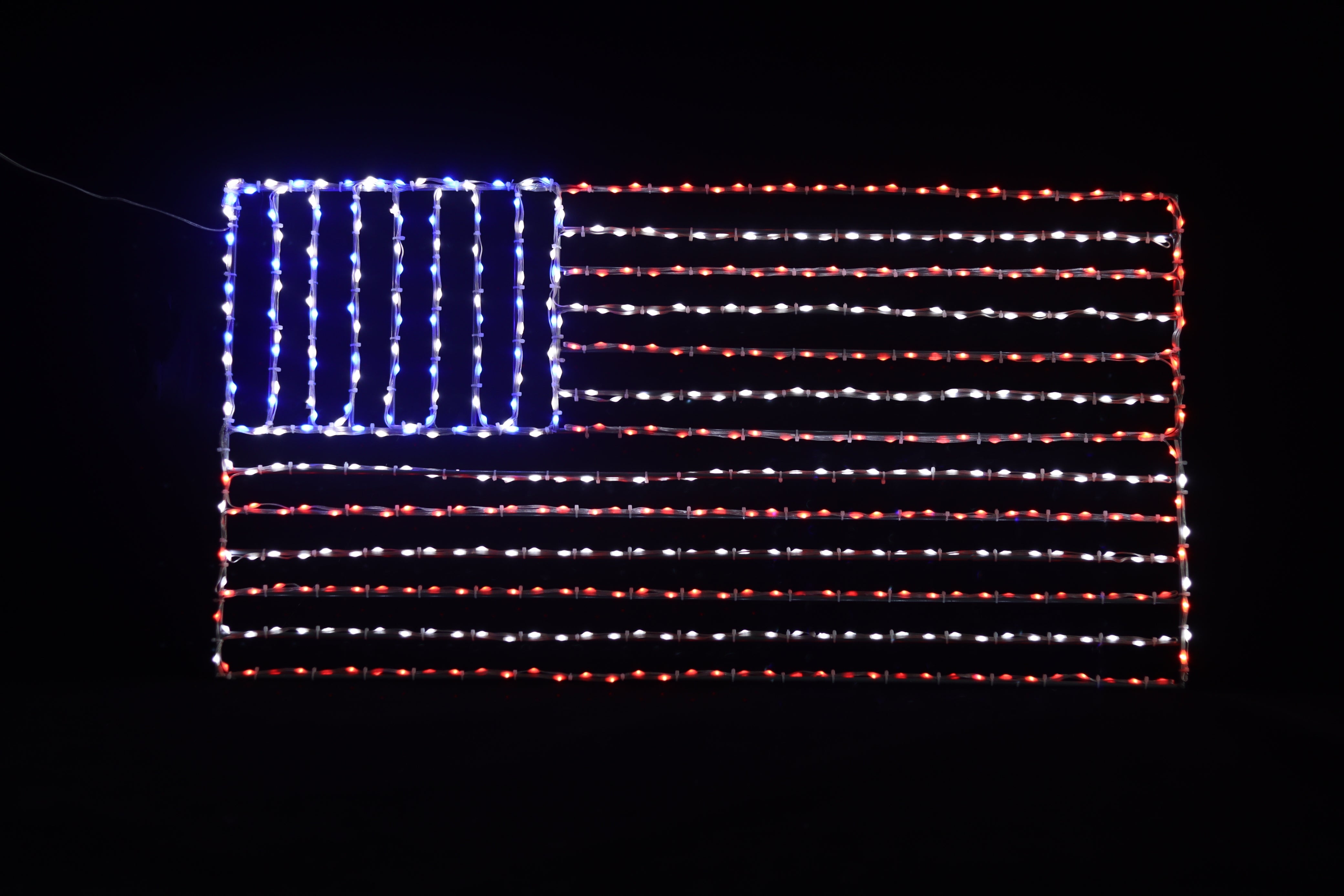 USA Flag Wire Decor Lights for Christmas