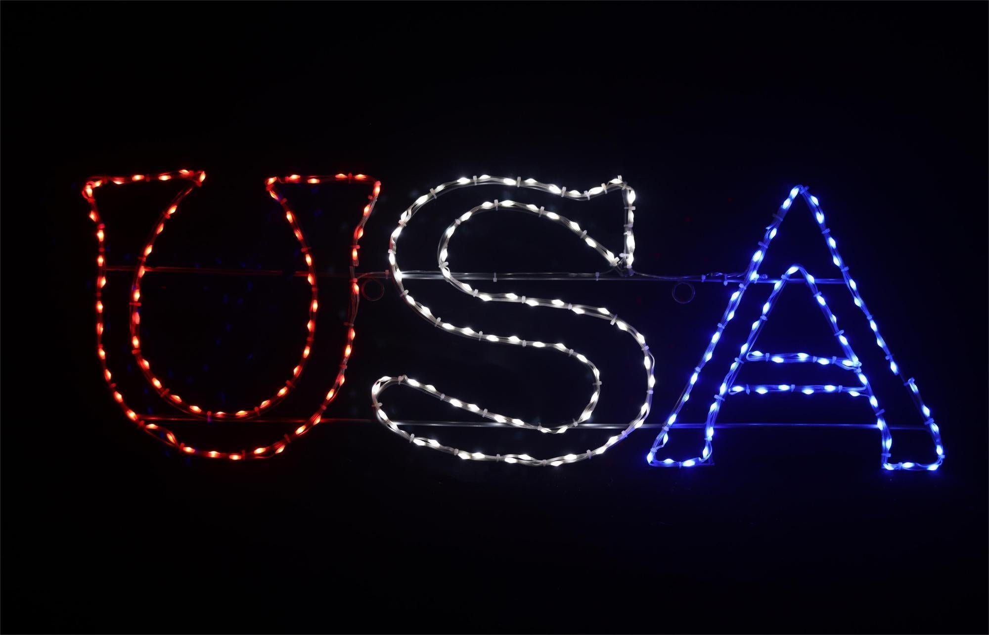 USA Sign Wire Decor Lights for Christmas