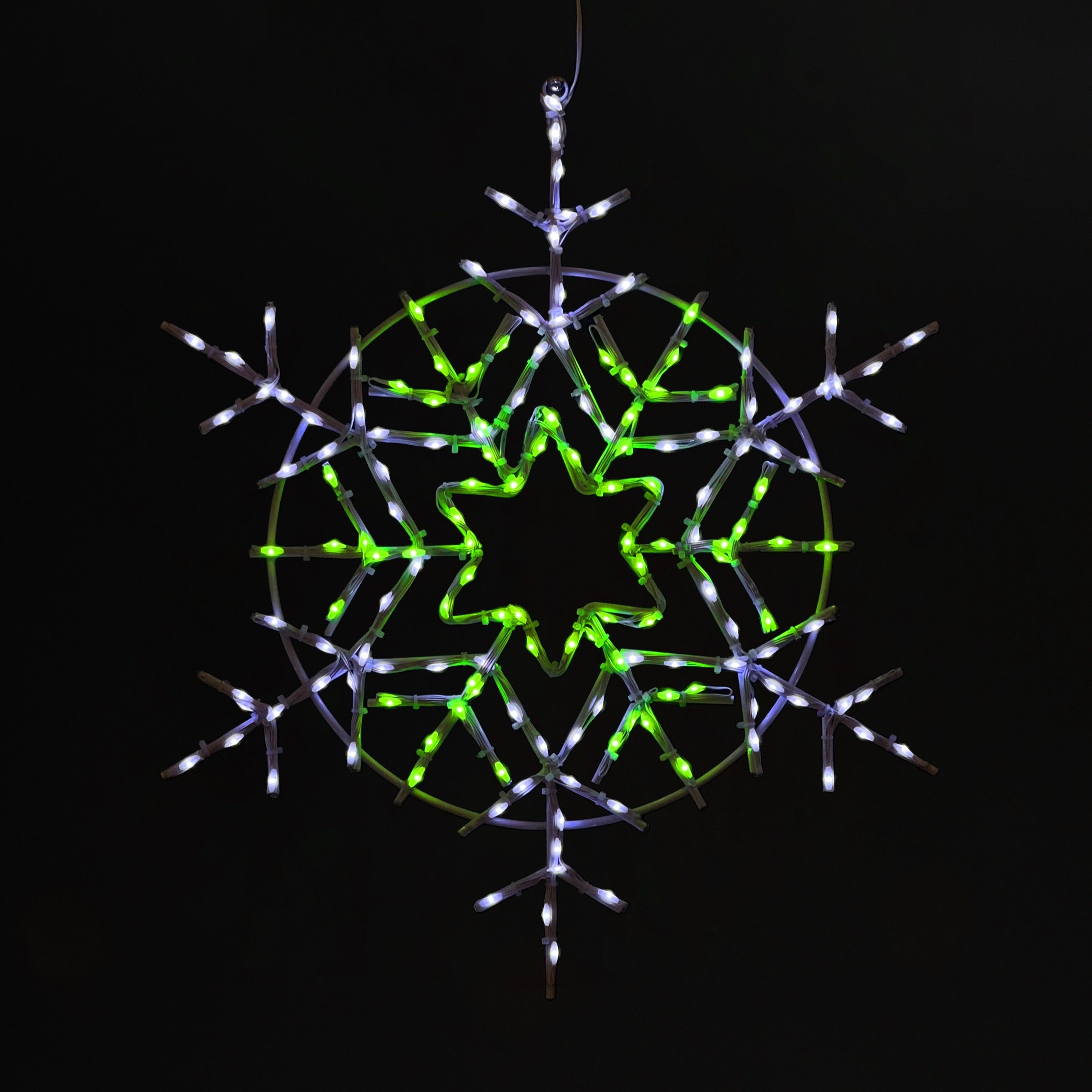 Snowflake 20" Wire Décor Wire Décor Lights for Christmas Green