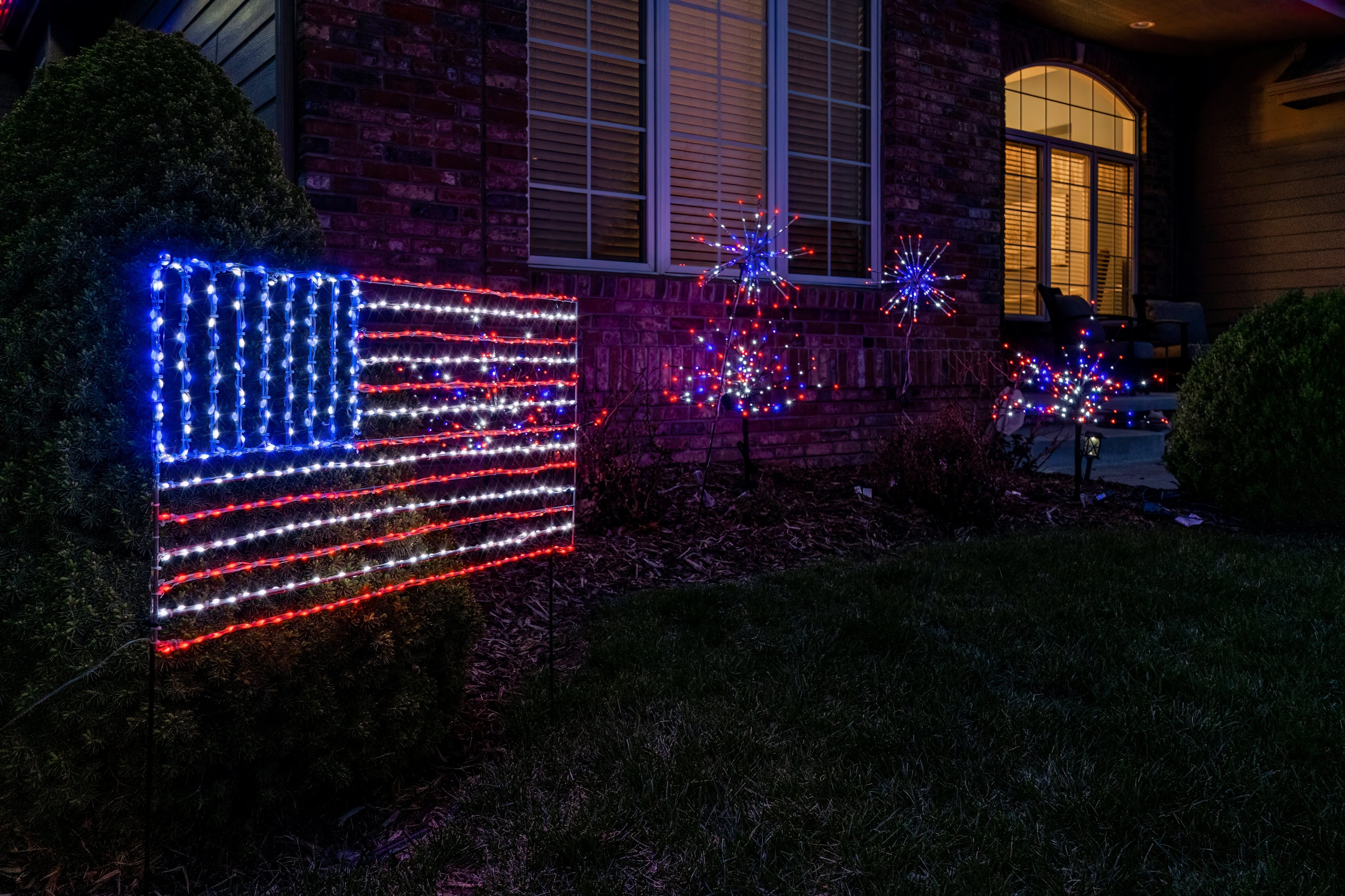 USA Flag Wire Decor Wire Décor Lights for Christmas