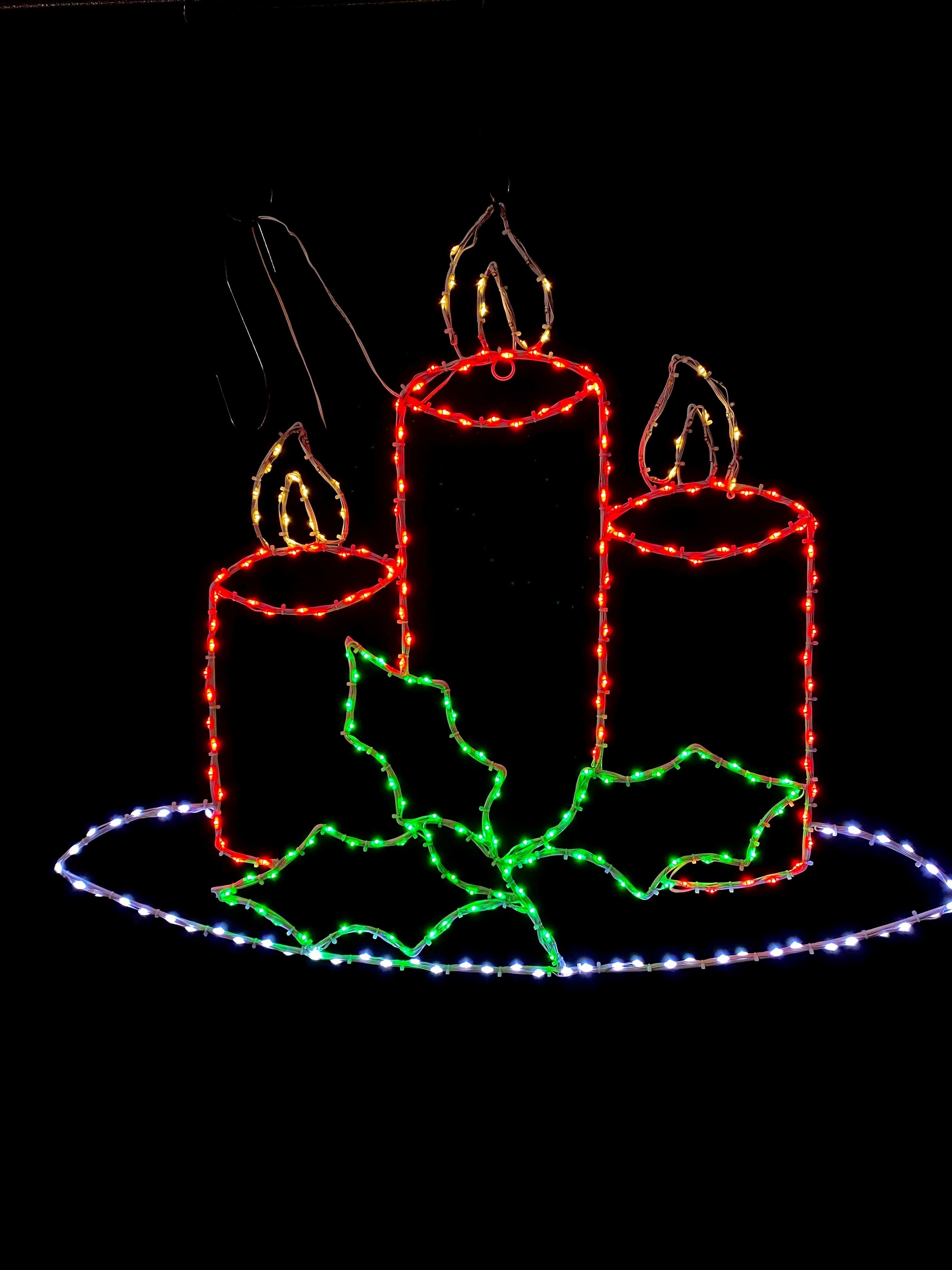 Wire Décor 3 candles-Twinkle Wire Décor Lights for Christmas