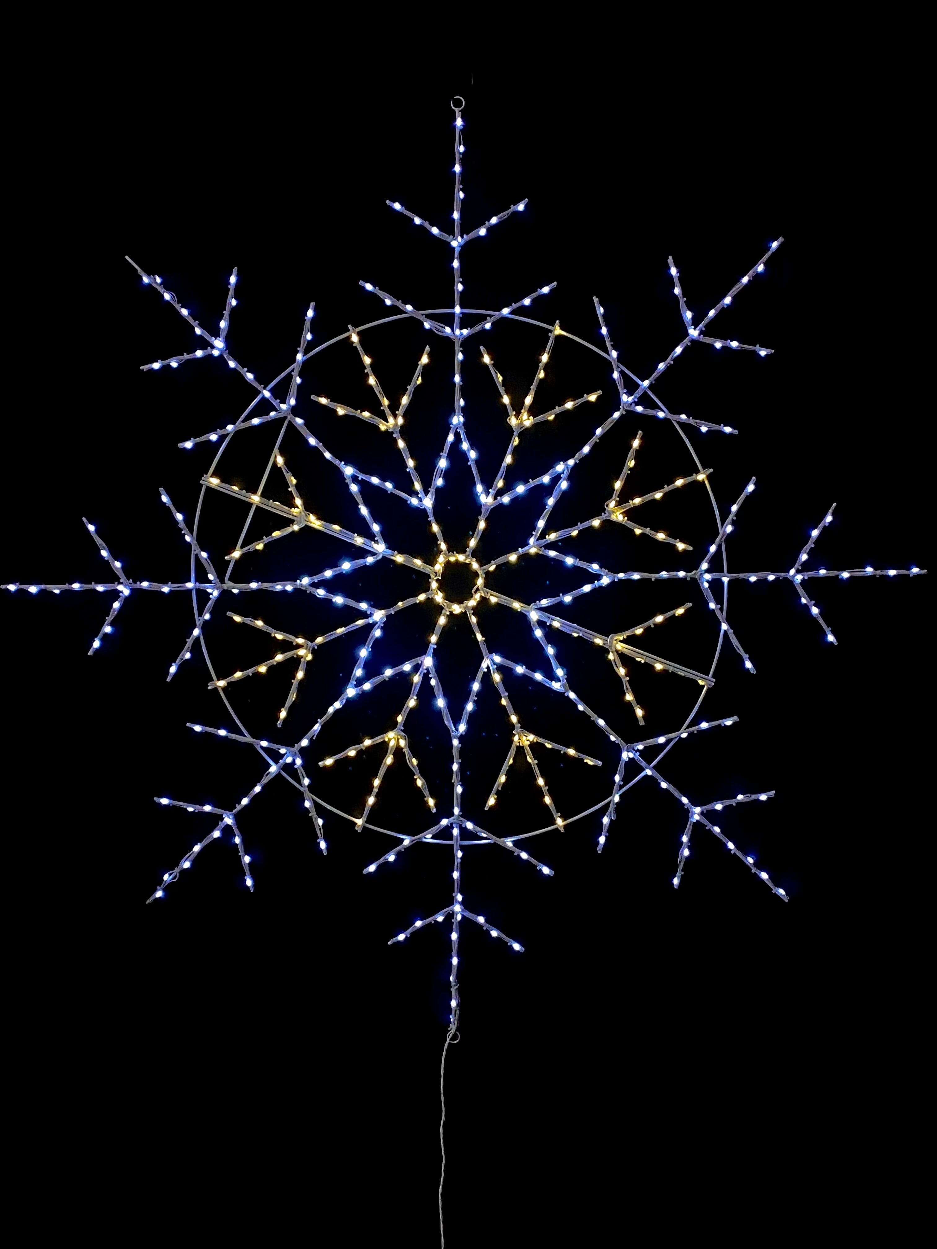 Wire Décor LED Snowflake 56" - Champagne ( 8 Function) Wire Décor Lights for Christmas