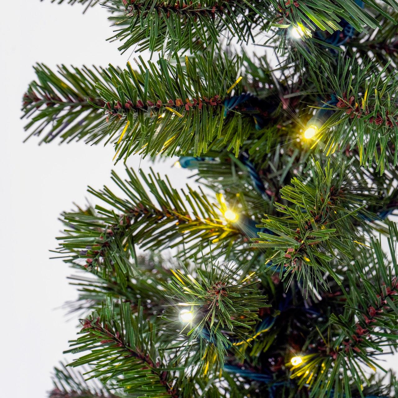 Sequoia Fir Garland - 9' Wreaths & Garland Lights for Christmas Champagne - Pure White/Warm White/Strobe
