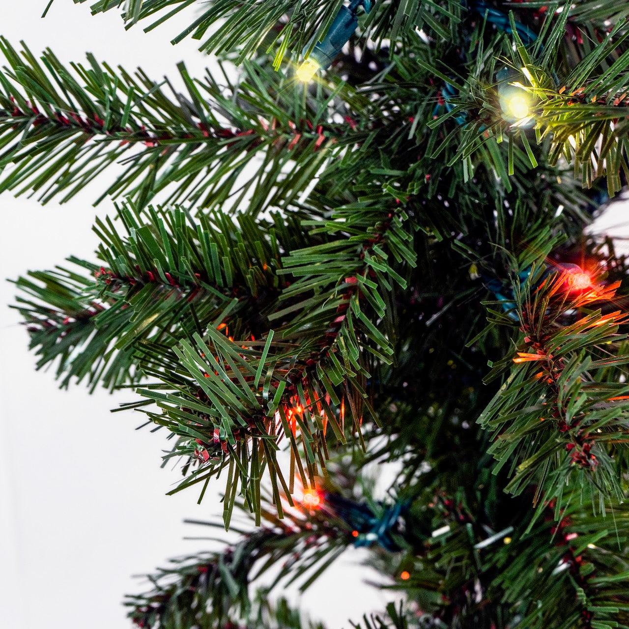 Sequoia Fir Garland - 9' Wreaths & Garland Lights for Christmas Candy Cane - Red/Pure White