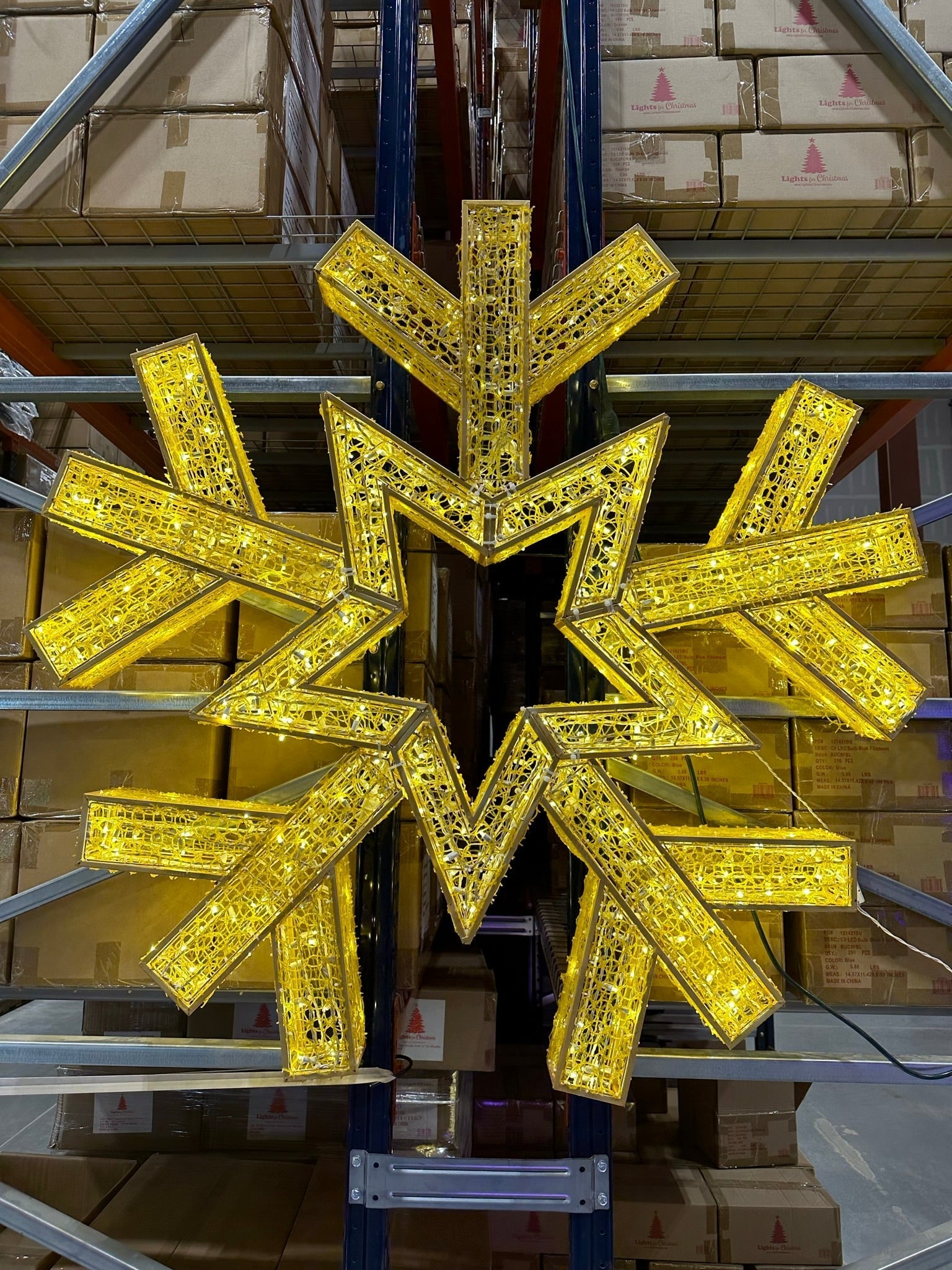 3D 5ft Commercial Snowflake - Warm White