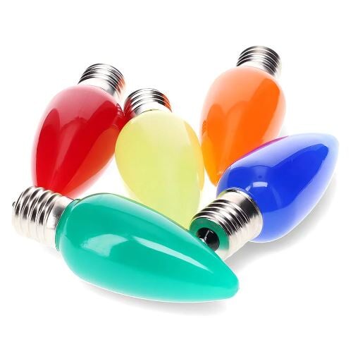 LED C9 Multi Opaque - Smooth - Retro Look Bulb "NEW" Bulbs Lights for Christmas 