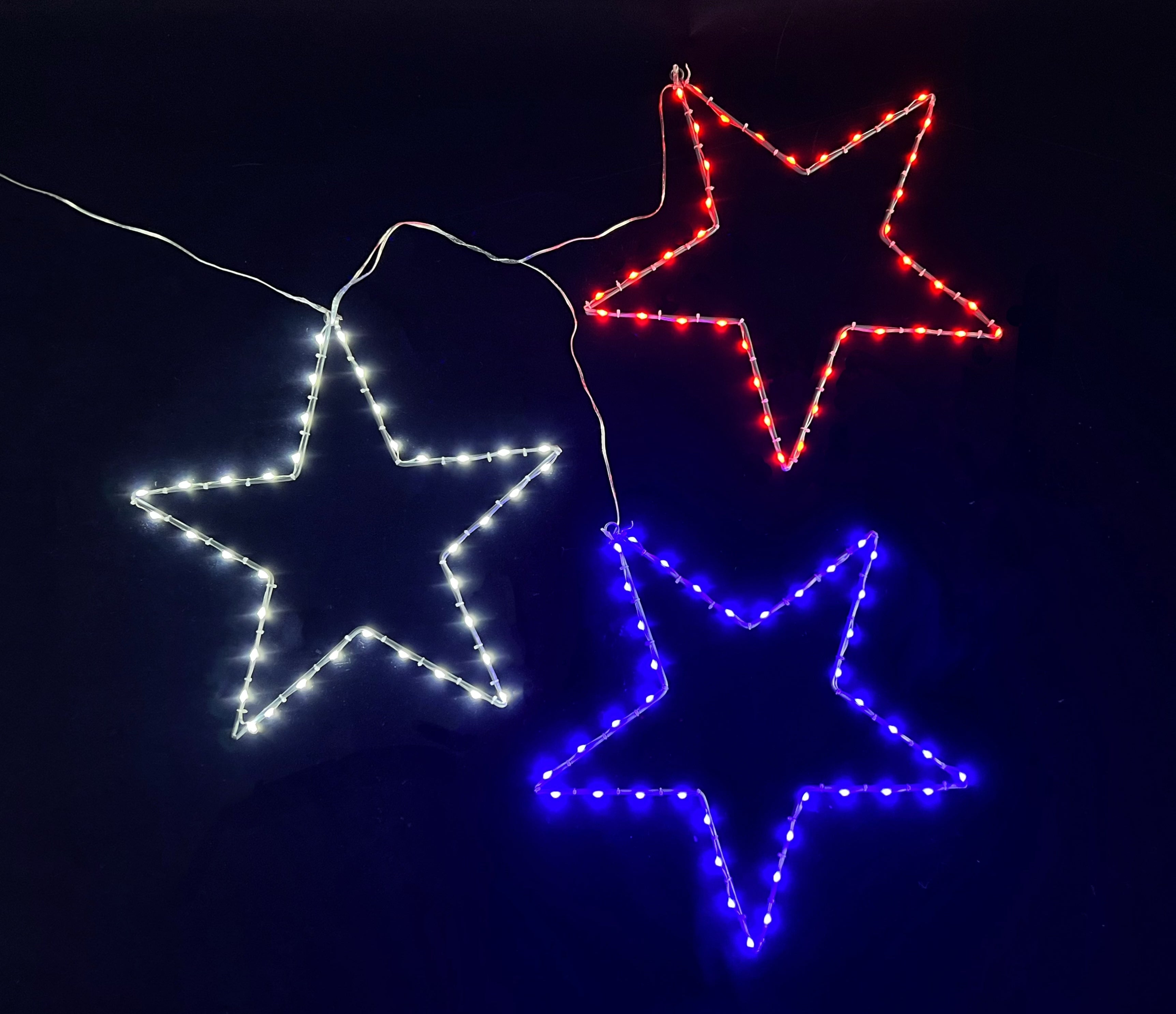 Patriotic Stars - Set of three - 20" Lights for Christmas 