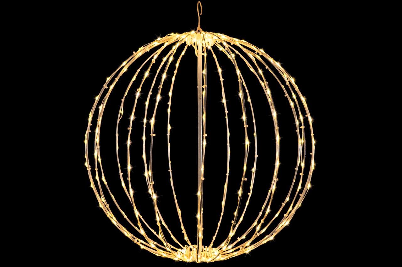 Foldable Sphere White Wire Spheres Lights for Christmas Warm White 15" 