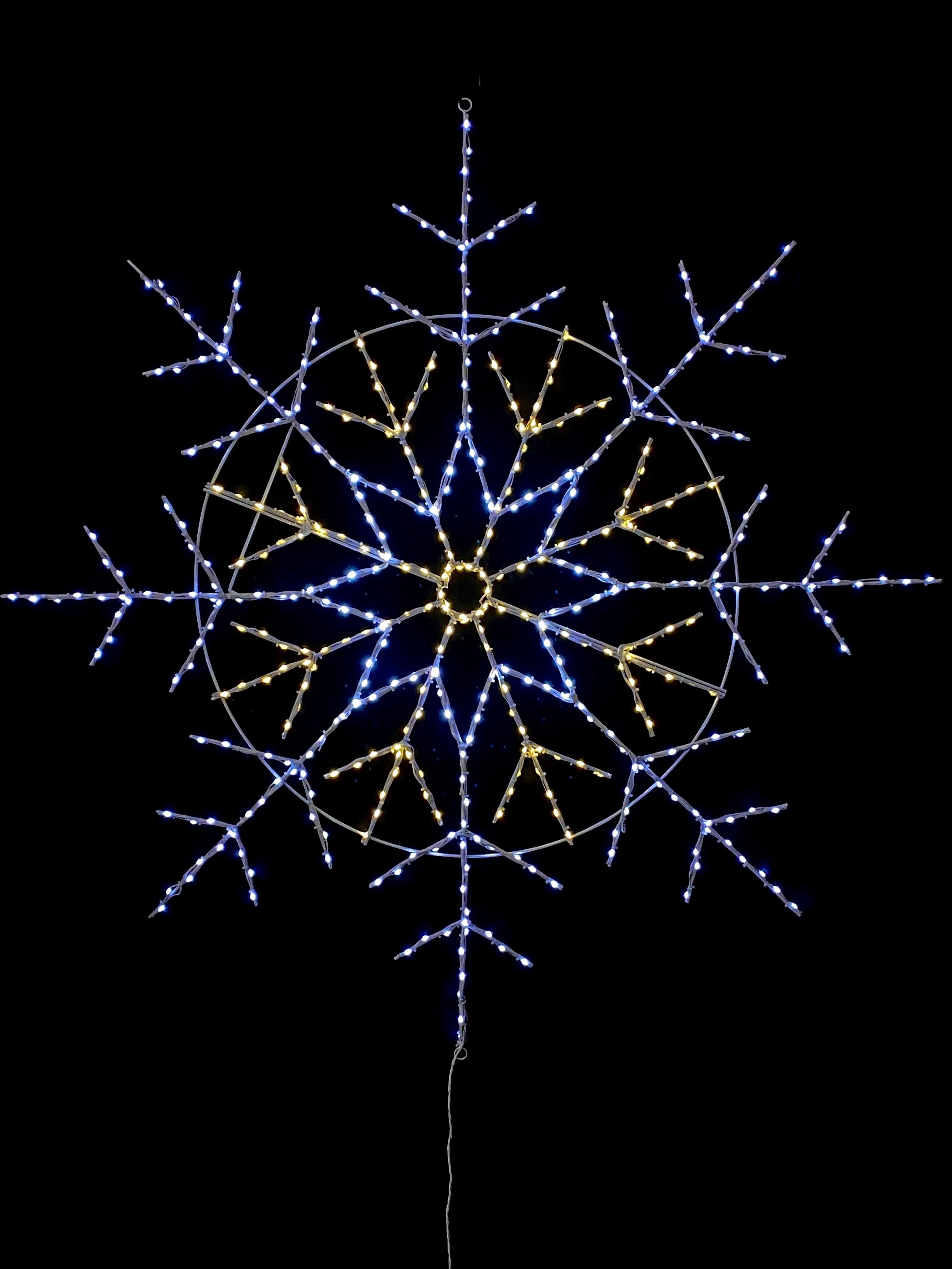 Wire Décor LED Snowflake 56" - Champagne ( 8 Function) Wire Décor Lights for Christmas 